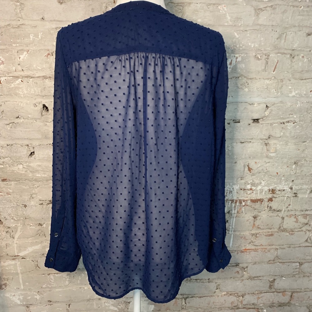 J crew navy blue blouse - Picture 2 of 7